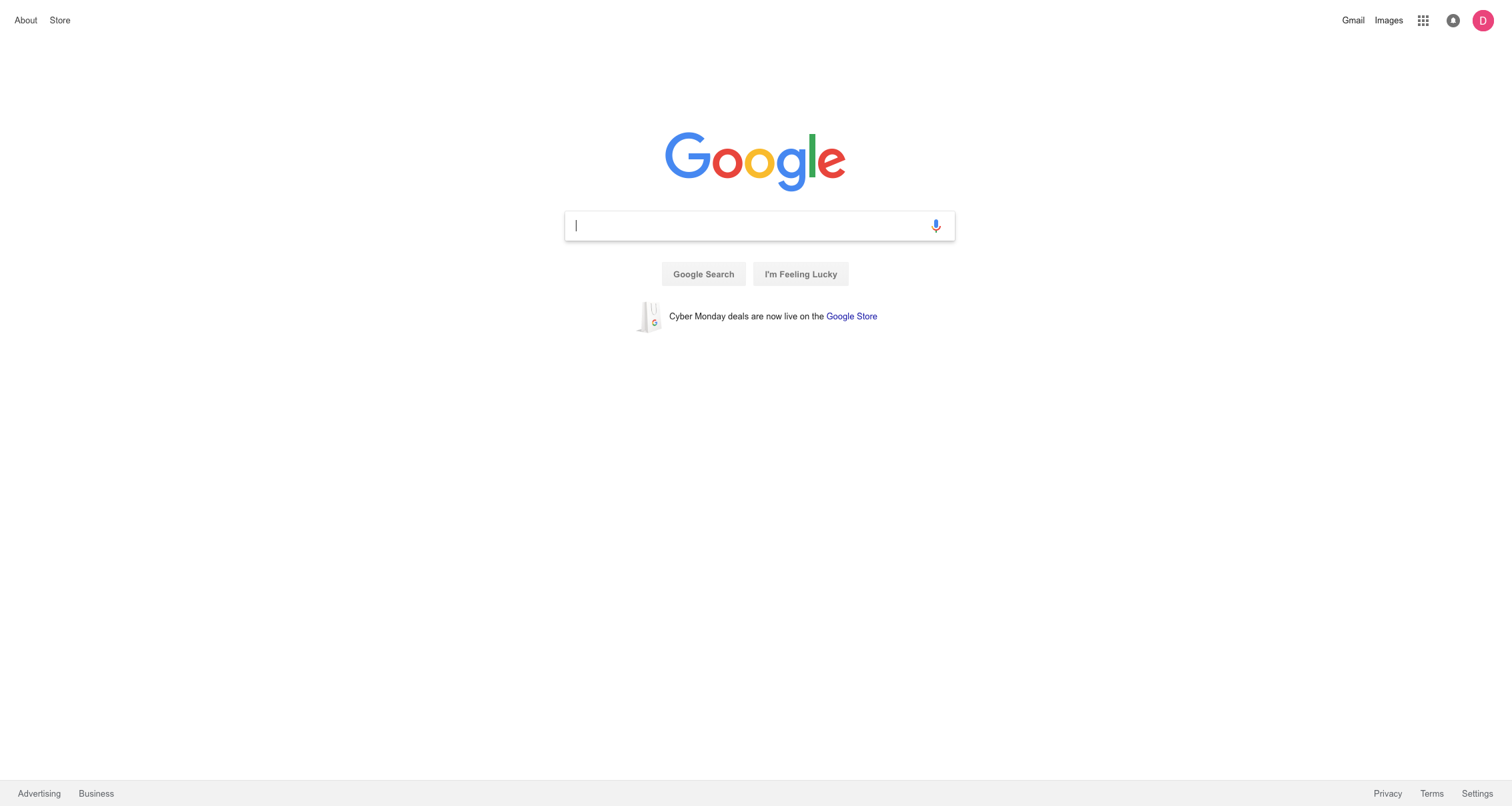 Google Search Homepage Store Ad