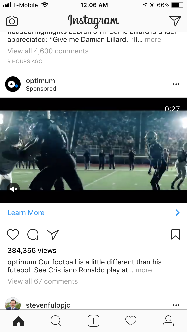 Optimum Instagram ad